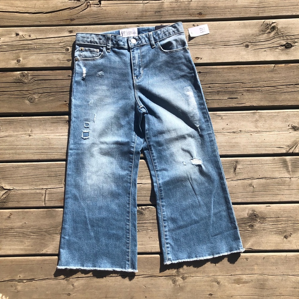 NWT Gap Kids Girls High Rise Wide-Leg Crop